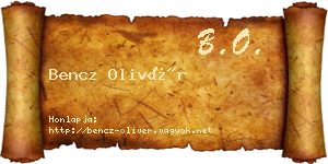 Bencz Olivér névjegykártya