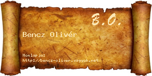 Bencz Olivér névjegykártya