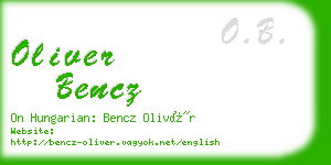 oliver bencz business card